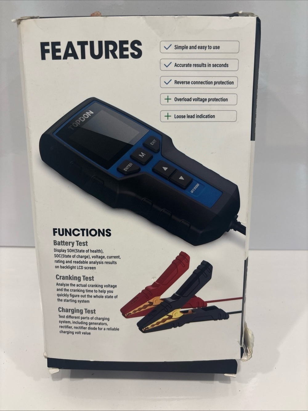 TOPDON BT200 Battery Tester - Black & Blue- NIB - Picture 2 of 2
